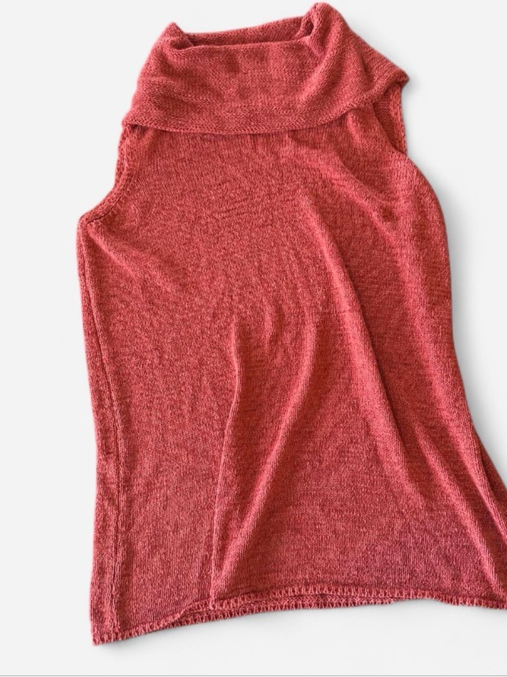 Passports sleeveless Cowl Neck Knit Top - Coral Pink
